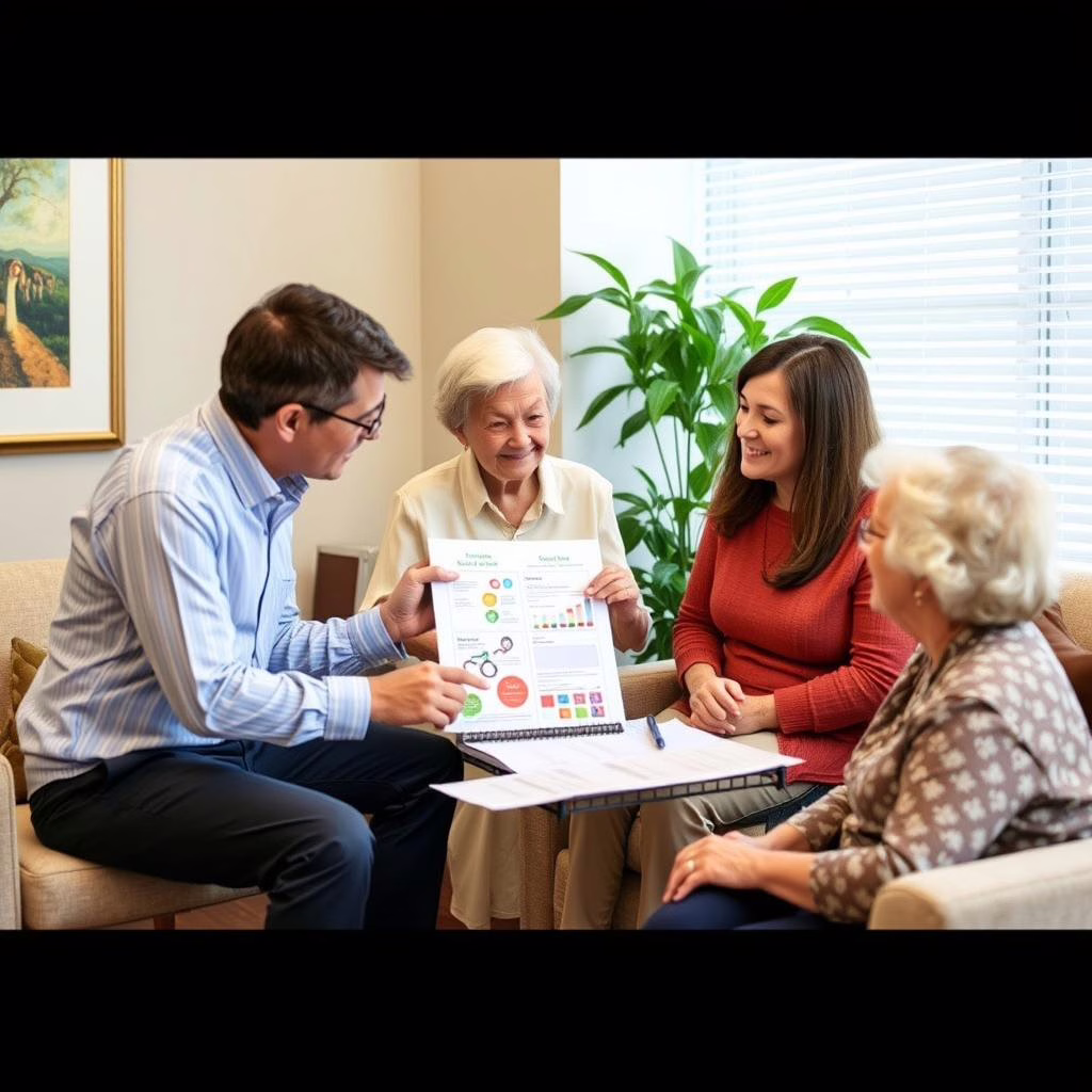 Family meeting with Hudson Senior Healthcare coordinator in The Colony